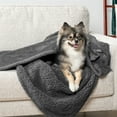 thumbnail image 3 of PetAmi Waterproof Dog Blanket for Small Medium Dog Puppy Cat Throw for Couch Cover Leakproof Protection, Sherpa Fleece, Reversible Soft Washable 29x40 Gray Gray, 3 of 9