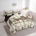 thumbnail image 3 of Homewish Animal Deer 7-Piece Bedding Comforter Set for Female Men Teens,Brown Wheat King Bedding Sets,Jungle Wildlife Ultra Soft Bed Sheets,Retro Vintage Room Decor,Reversible, 3 of 8