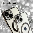 thumbnail image 5 of CASEFREAK Clear Metallic Plated Case for iPhone 14 (6.1") - Black, 5 of 5
