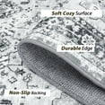 thumbnail image 5 of GlowSol 5'x7' Area Rug Vintage Boho Rug Soft Faux Wool Floral Print Distressed Area Rug Low Pile Anti-Slip Carpet Bedroom Rug, Gray, 5 of 6