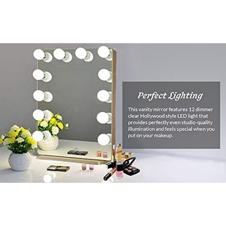 Impressions Vanity Hollywood Glow XL 2.0 LED Makeup Mirror with 12 Bulbs  (Champagne Gold) 