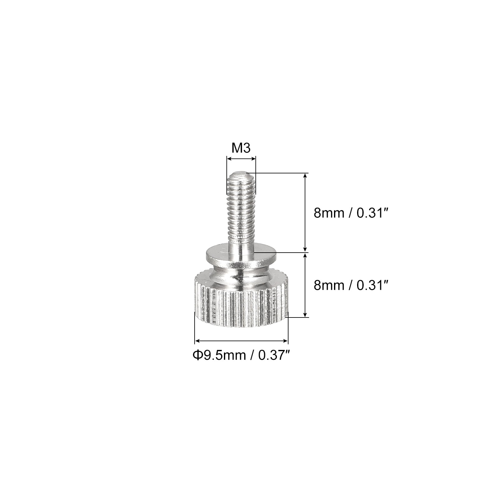 Unique Bargains Knurled Thumb Screw Brass Shoulder Bolts M3x8mm