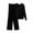 J01#Black, variant on zfwon Knit Lounge Wear Sets for Women Soft Long Sleeve Hoodies with Pocket and Drawstring Trousers Womens Winter Co-Ord Set Thermal Activewear Casual Leisure Wear