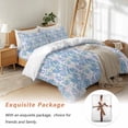 thumbnail image 7 of Ocean Plant Bedding Duvet Cover Set Twin Size 4 Pieces Watercolor Blue Seagrass Coral Pigment Bedding Set with Zipper Closure, 1 Comforter Cover 68x86 Inches 1 Flat Sheet & 2 Pillow Cases, 7 of 7