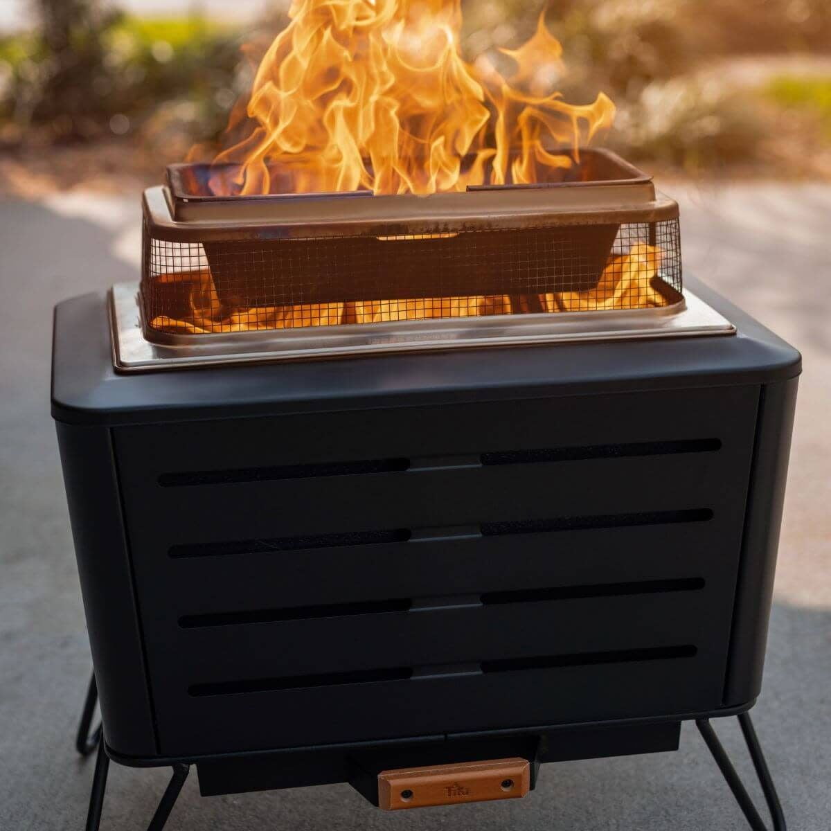 TIKI® Brand 18 Inch Retreat Fire Pit Accessory Metal Screen, and 32.9 Inch 2 Piece Poker, and Heat Deflector