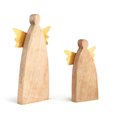 thumbnail image 2 of DEMDACO Primitive Angel Gold Tone and Natural Wood 14 Inch Christmas Figurine Set of 2, 2 of 3