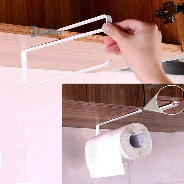 Kitchen Roll Holder for Attaching to Cupboard Doors and Under Cabinet Mounting 2 Paper Towel Holder Dispenser Under Cabinet No Drilling for Kitchen Bathroom Walmart