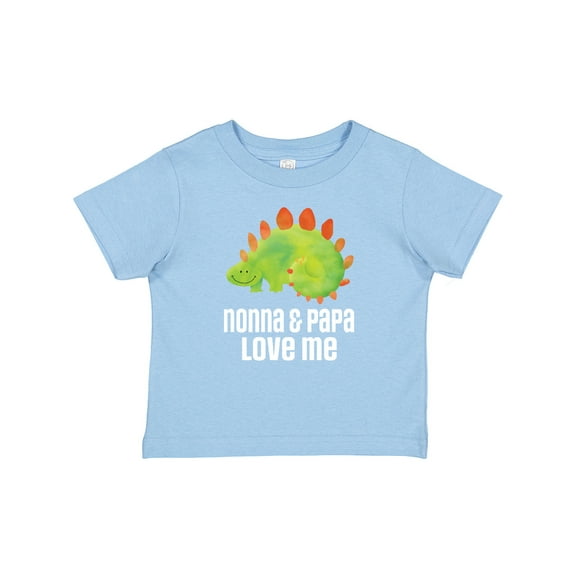 Inktastic Nonna and Papa Love Me Boys Grandchild Dinosaur Boys Baby T-Shirt