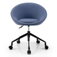 thumbnail image 4 of Silla semicircular moderna Costway de tela acolchada sin brazos con Ruedas Altura ajustable azul, 4 of 6