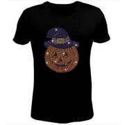 Halloween Bling Pumpkin Women's t Shirt HAL-084-SC - XX-Large