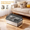 thumbnail image 3 of Extra Large Stainless Steel Cat Litter Box with Lid, High Sided Enclosed Design, Odor Free Non Stick Metal Tray 36L Transparent Black, 3 of 9