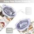 thumbnail image 5 of 40oz Cute Mini Cactus Theme Stainless Steel Flip Straw Tumbler Spill Proof Travel Cup Double Wall Vacuum Insulated Coffee Mug with Top Handle, 5 of 6