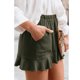 thumbnail image 1 of Pantalones cortos con dobladillo con volantes y bolsillos laterales, cintura media elástica, corte holgado, pantalones cortos con dobladillo con volantes para mujer para fiesta, 1 of 6