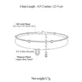 thumbnail image 3 of FindChic Initial Anklets for Women, Silver Layered Beaded Ankle Bracelet with Cubic Zirconia Alphabet U Adjustable Waterproof Summer Foot Jewelry for Birthday Mothers Day Gifts, 3 of 8