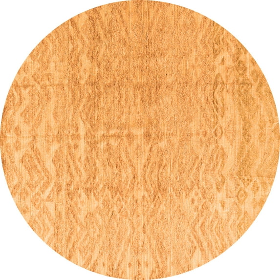 Ahgly Company Indoor Round Solid Orange Modern Area Rugs, 5' Round