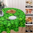 thumbnail image 3 of St Patrick''s Day Tablecloth Round 60 Inch Irish Shamrock Clover Green Table Cloth Circle Saint Patricks Day Table Cover Tabletop for Home Decor Dining Room Kitchen Party Picnic, 3 of 6