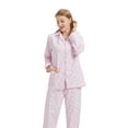 thumbnail image 2 of GLOBAL Women's 100% Cotton Flannel Pajama Set - Cozy Winter 2-Piece Loungewear with Button-Down Top & Pants, Size S-3XL, 2 of 6