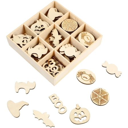 MIPCASE 72Pcs Unfinished Wood Crafts re Items
