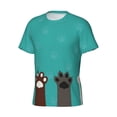 thumbnail image 3 of Rocae Cute Cat Paw And Dog for Men's Moisture-Wicking Crew Tee - T-Shirt for Sports, Outdoor Activities, and Casual WearXX-Large, 3 of 9