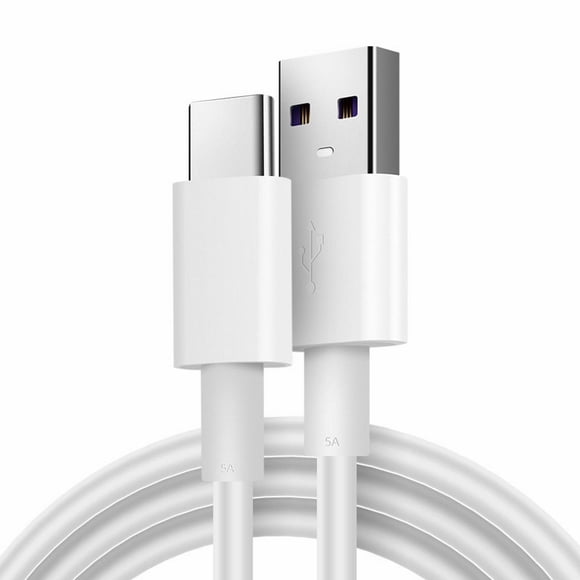 Cable de carga rápida Tipo C de 5 A: 1,5 m de longitud, chip inteligente, material TPE, para smartphones Android