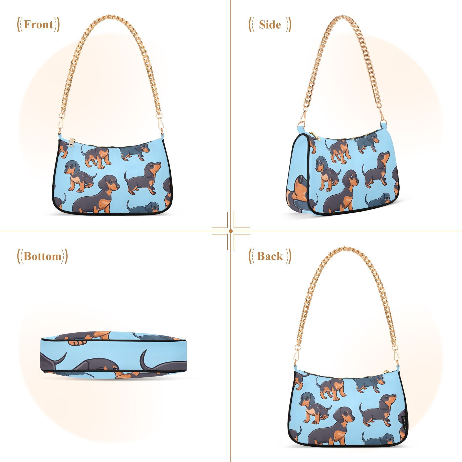 Dachshund Or DogsWomen Small Shoulder Bag Crossbody Tote Hobo Bags Purse Clutch Handbags with Chain Strap for Women