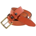 thumbnail image 4 of Mens 1 1/2 Chestnut English Bridle Leather Belt Antique Brass Buckle, 4 of 4