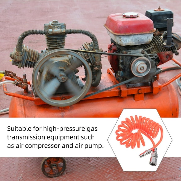 RUNROTOO Flexible Compressor Hose 1Set 3m Length Coiled Spiral Air Duct Hose For Pneumatic Tools 8mm Inner Diameter