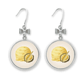 thumbnail image 1 of Yellow Durian Ice Ball Popsicles Bow Earrings Drop Stud Pierced Hook, 1 of 3