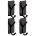 thumbnail image 1 of Ganchos adhesivos para toallas para colgar – Ganchos de pared impermeables de aluminio negro mate con cintas adhesivas fuertes – Ganchos para baño, dormitorio, cocina – Paquete de 4, 1 of 7