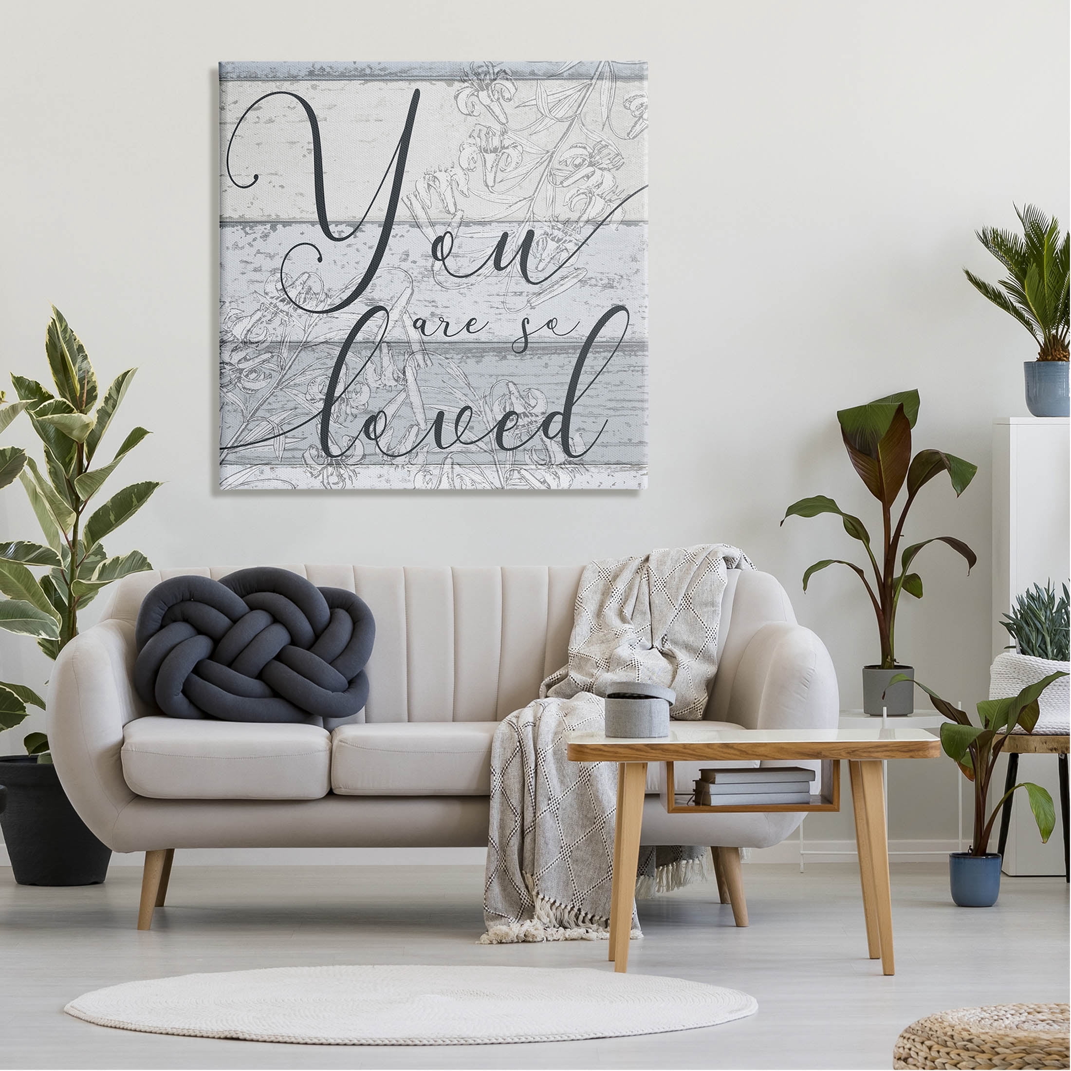 You Are So Loved Country Florals Inspirational Graphic Art Gallery Wrapped Canvas Print Wall Art