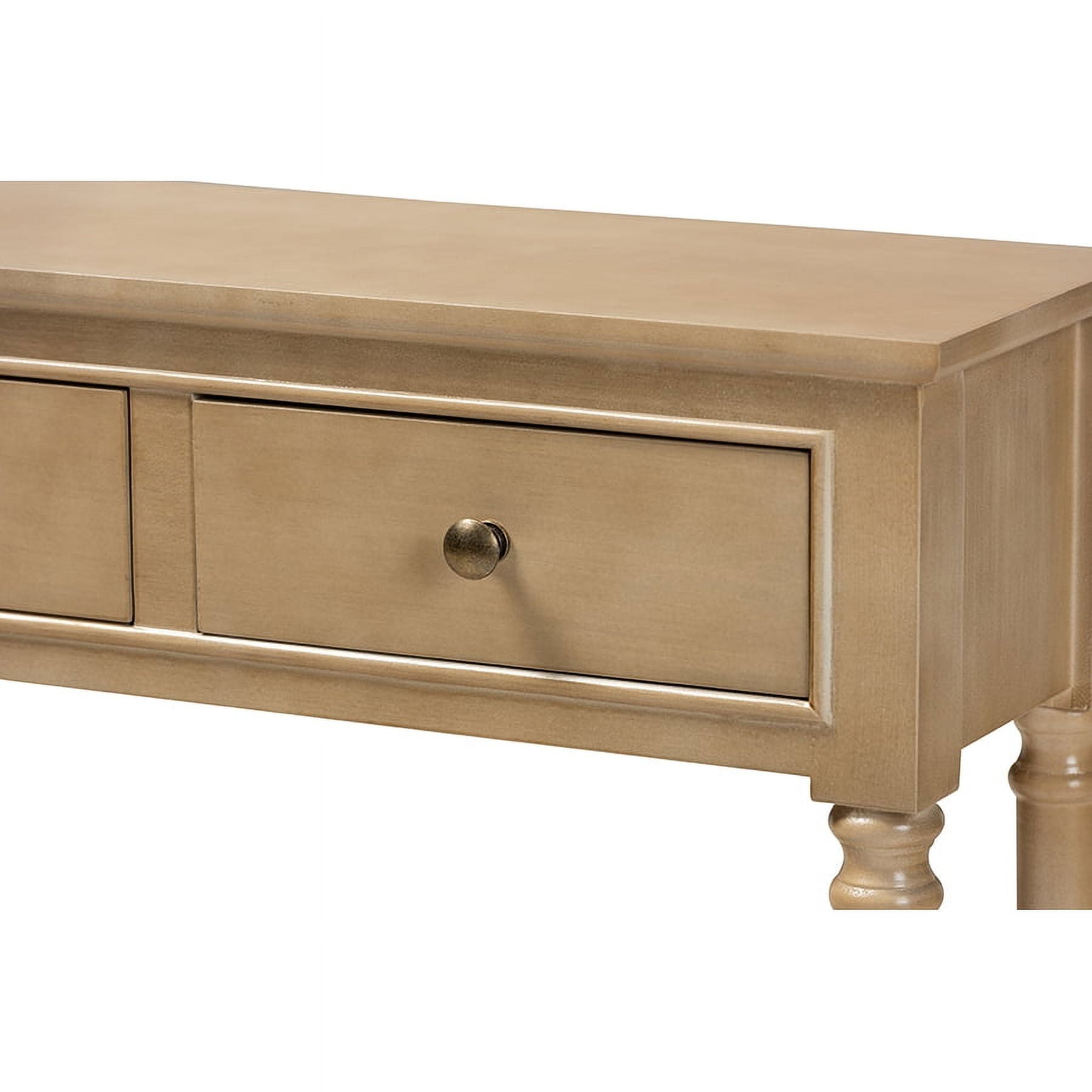 Traditional French Farmhouse Oak Brown Finished Wood 3-Drawer Entryway Console Table