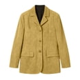 thumbnail image 6 of IUYRTFE Women Lapel Collar Solid Color Button Down Jacket with Pockets for Fall Winter Casual Daily Wear, 6 of 6
