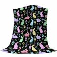 thumbnail image 6 of Happy Easter Blanket Soft Cozy Warm Throw Blanket for Couch, Plush Fuzzy Flannel Fleece Blankets for Sofa, Spring Colorful Bunny Floral Rustic Black Bed Blankets Lightweight Gifts for Women, 32"x48", 6 of 9