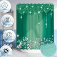 thumbnail image 5 of 4 Pcs Glitter Diamond Shower Curtain Sets, Deep Green Shiny Drips Bath Decor with Rug and Toilet Lid Cover, Emerald Green Luxury Texture Colorful Bling Modern Bathroom Curtain with 12 Hooks, 72 x 72, 5 of 7