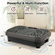 LAZY BUDDY Vibration Plate Lymphatic Drainage Platform Home Workout Equipment for Weight Loss & Toning Muscle Exercise Machine, Gray