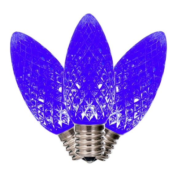Vickerman C9 LED Blue Faceted Replacement Bulb, bag of 25