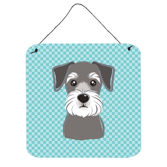 Checkerboard Design with Dog Wall or Door Hanging Prints