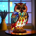 thumbnail image 1 of KUIZAP Lampe de Table Animal en Résine Teintée Veilleuse pour Chambre Maison (Chouette), 1 of 7