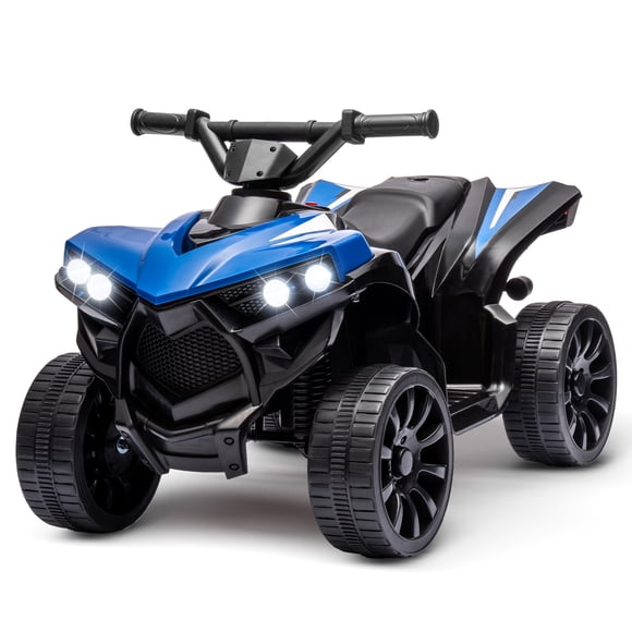 Ride On Toys Electric Car for Kids – 6V Battery Powered ATV (Blue), 1.8 MPH, LED Headlights & Music – First Wheels for Toddlers Ages 2-5