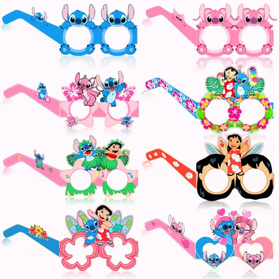 Stitch Party glasses - 16 Pcs Funny Angel Glasses, Funny Novelty Fancy Kids Party Favors, photo booth props Beach Themed Party Supplies Decoration