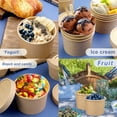 thumbnail image 6 of [25 Sets - 8 oz] Kraft Paper Food Soup Containers with Vented Lids, Microwavable Disposable Food Soup Bowls, Ice Cream Cups, Great for Restaurants - Extra 30 Hand Made Self-adhesive Labels, 6 of 7