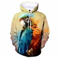 thumbnail image 3 of Sudadera con capucha con estampado 3D de pájaro y loro para hombre, divertida sudadera con estampado de animales, sudadera informal de manga larga holgada estilo Harajuku, 3 of 4