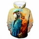 thumbnail image 3 of Sudadera con capucha con estampado 3D de pájaro y loro para hombre, divertida sudadera con estampado de animales, sudadera informal de manga larga holgada estilo Harajuku, 3 of 4