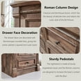 thumbnail image 5 of AsterOutdoor Farmhouse 5 Drawers Dresser, Tall Chests of Drawers w/Roman Column, Large Storage Dressers Organizer for Bedroom, Hallway, Living Room, 5 of 6