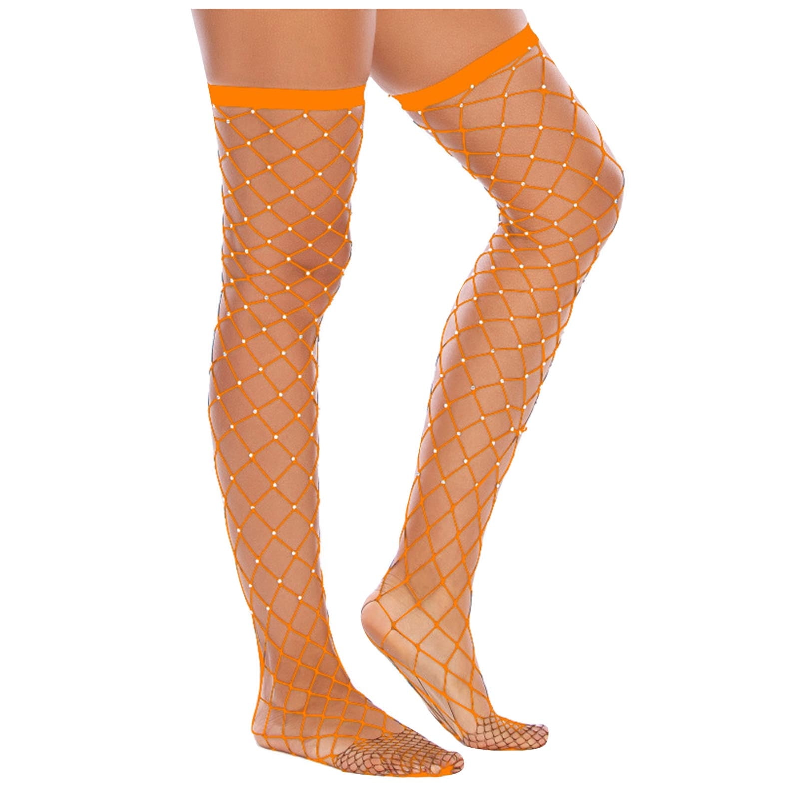 Iroinid Clearance Pantyhose For Women Thigh High Compression Socks Rhinestone Hot Drill Sexy Hollow Large Mesh Stockings Over The Knee Drill Stockings