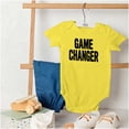 thumbnail image 4 of Game Changer First Time Parents Funny Romper Boys or Girls Infant Baby Brisco Brands 12M, 4 of 6