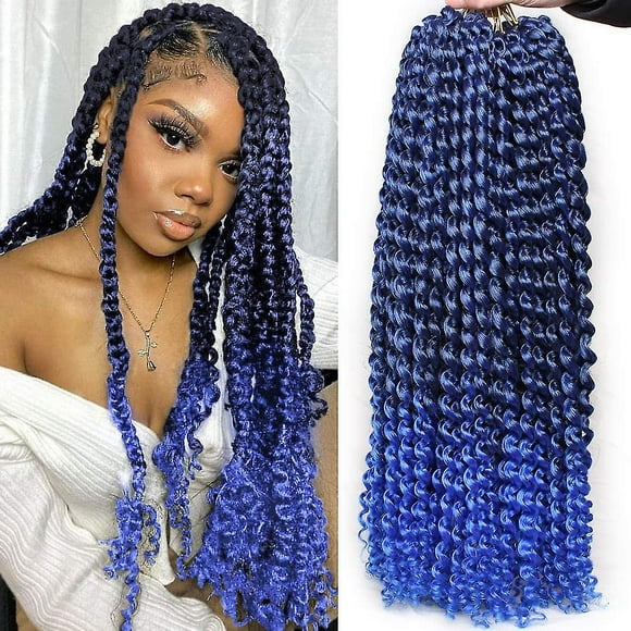 6 Packs Crochet Hair Water Wave Crochet Braids Hair Extensions For Braiding Blonde Passion Twist For Crochet Butterfly Bohemian Braids 613#