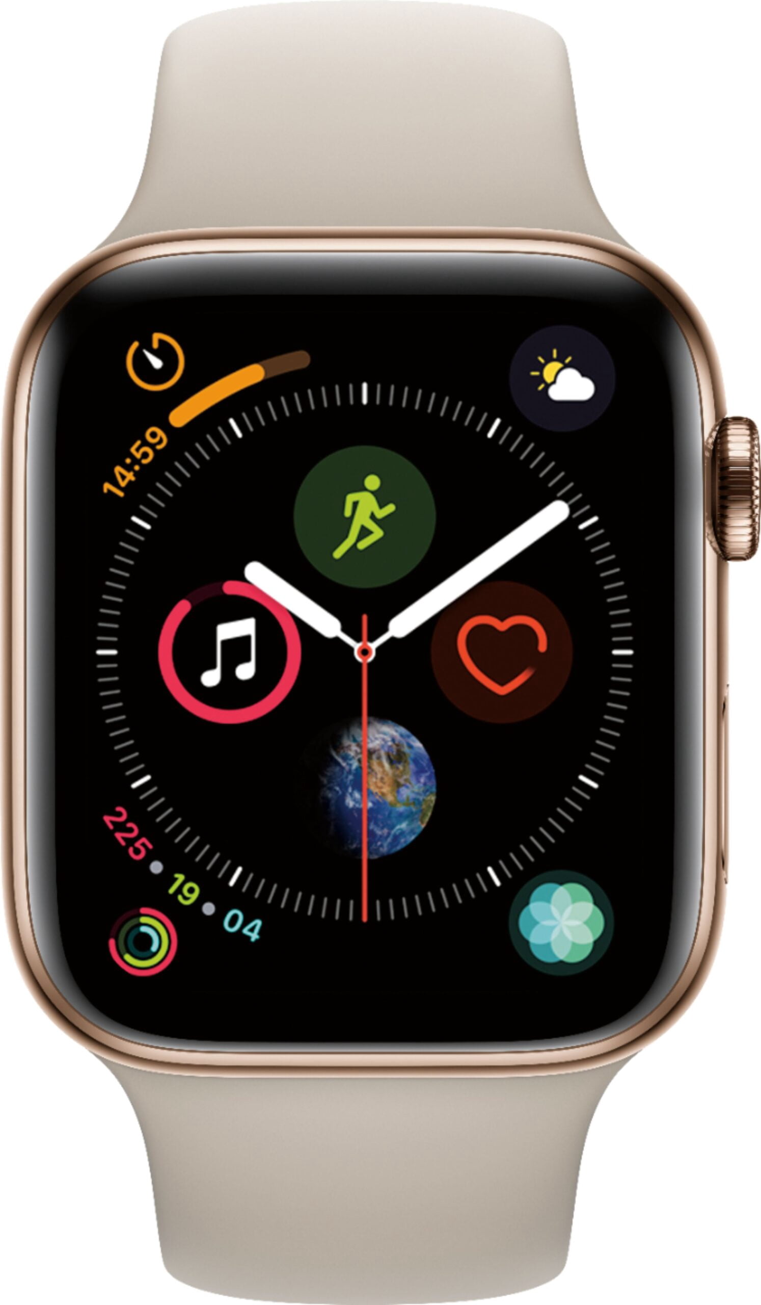 Pre-Owned Apple Watch Series 4 (GPS) 44mm / 40mm Space Gray 16GB Aluminum Case with Black Sport Band - WiFi GPS - Space-gray, Used