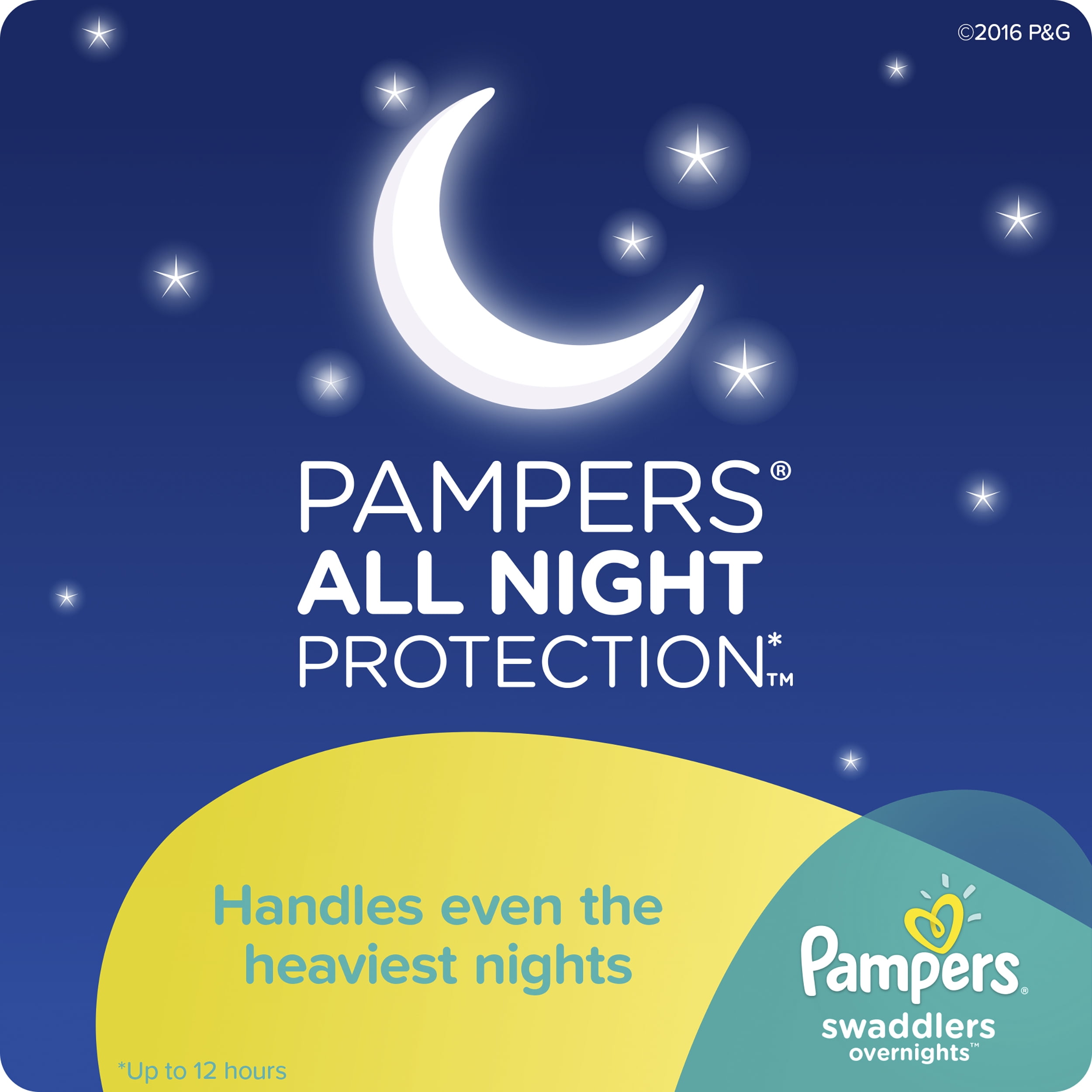 Pampers Swaddlers Soft and Absorbent Overnights Diapers, Size 6, 44 Ct