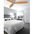 thumbnail image 2 of Lucci Air Radar 52" Flush Mount DC Ceiling Fan with Remote, Brushed Chrome with Teak Blades, 2 of 12